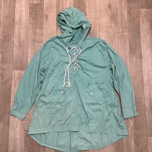 Women’s Free People Hooded Parachute‎ Drawstring Poplin Lace Up Pullover Jacket